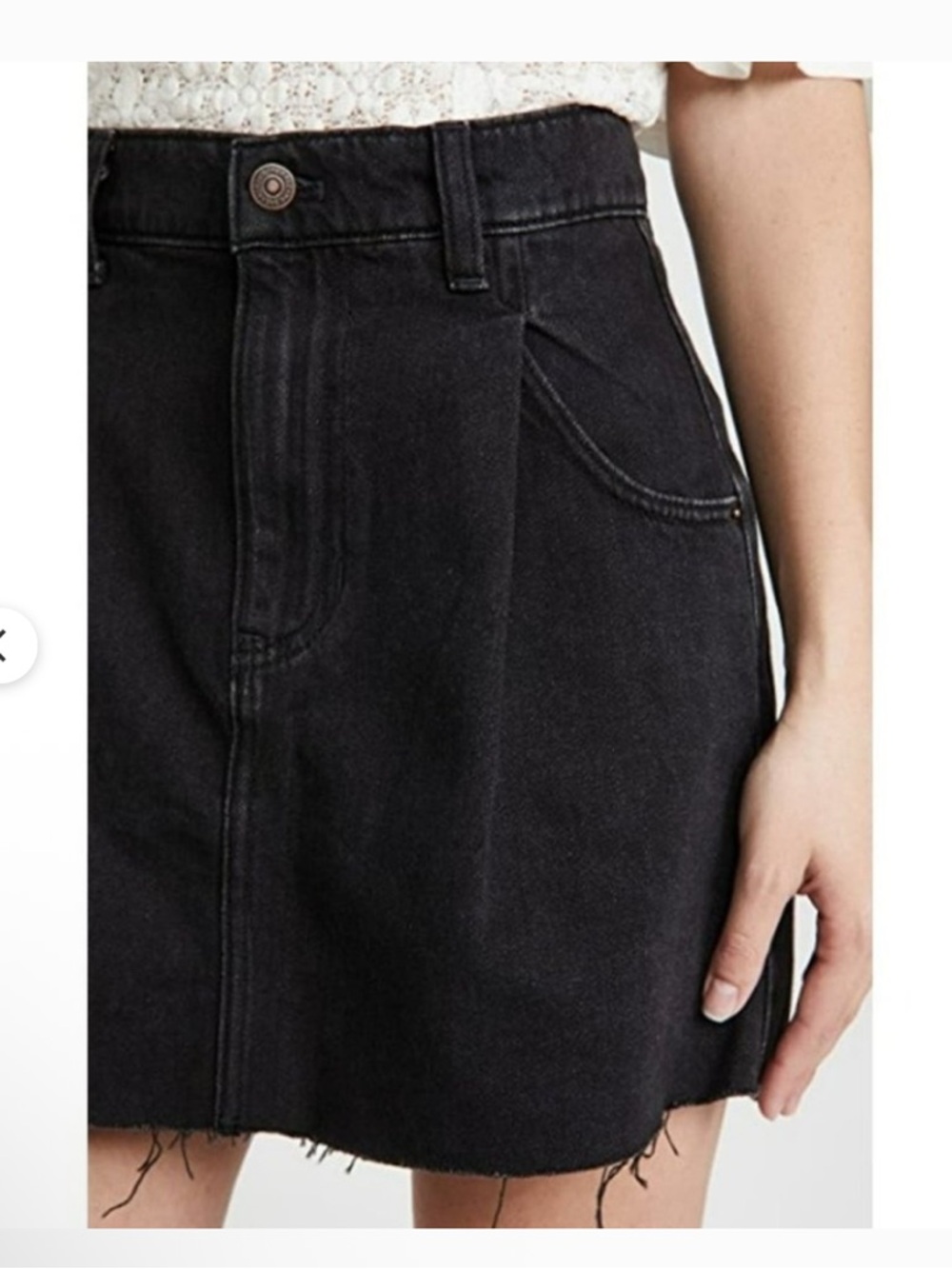 NWT Free People 31 Cosmico Flirt Cutoff Pleated Denim Mini Skirt A Line Rain‎